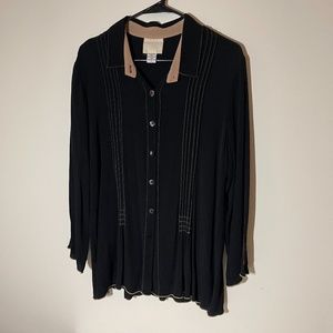 Vintage Nooshin Long Sleeve Black Blouse